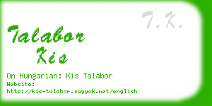 talabor kis business card
